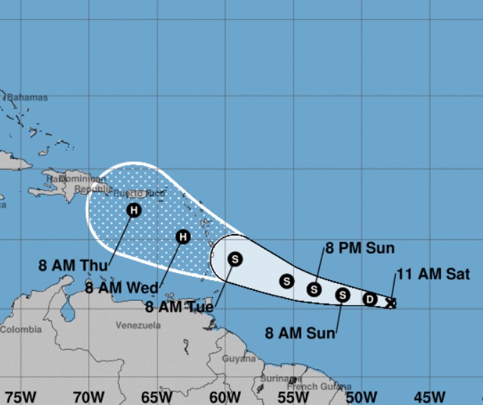     Naissance de la dépression tropicale n°5 à l'est des petites Antilles

