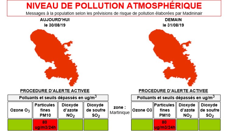     Episode de pollution de l'air aujourd'hui et demain


