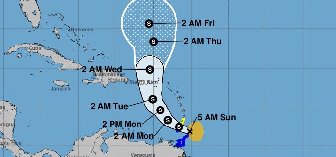     La tempête tropicale Karen s'est formée cette nuit au Sud-Est immédiat de l'Arc Antillais

