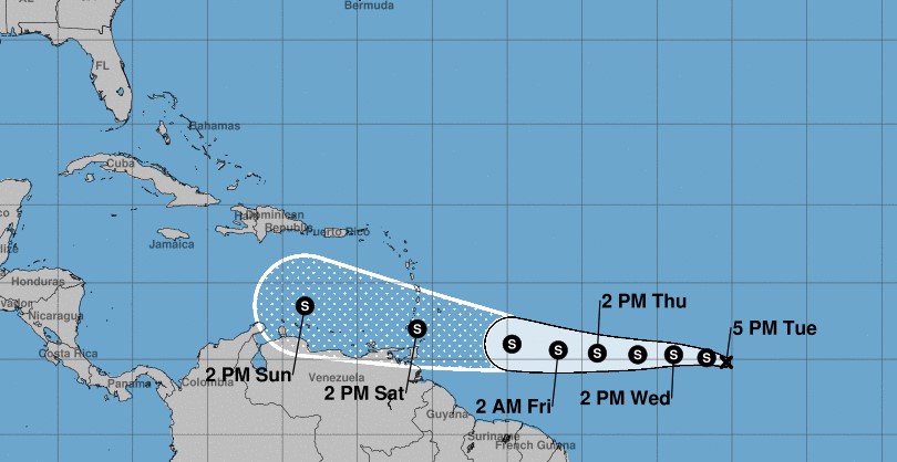     L'onde tropicale 19 est devenue dépression tropicale et continue de se renforcer

