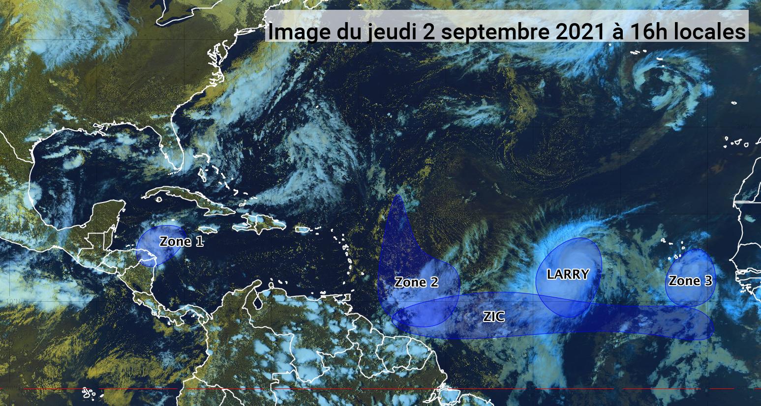     Une onde approche et l'ouragan Larry est au milieu de l'Atlantique (bulletin du 02/09/21)

