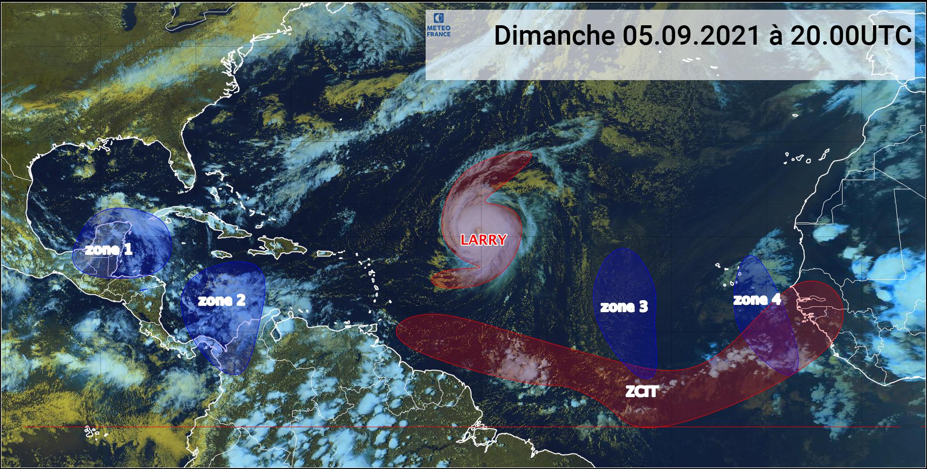     De la houle attendue lundi sur les côtes des Antilles françaises au passage de Larry (bulletin du 05/09/21) 

