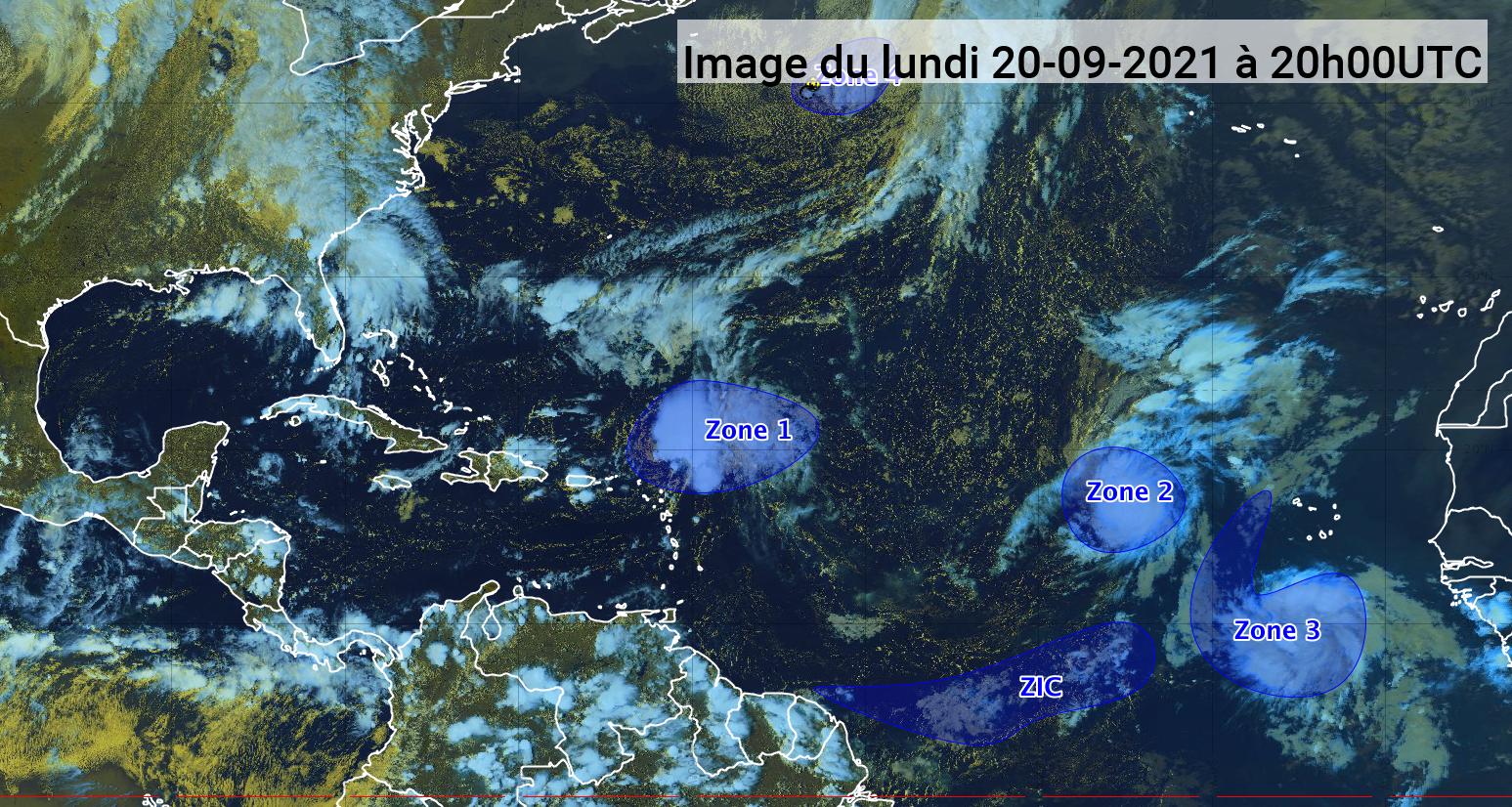     Peter et Rose, deux tempêtes tropicales identifiées mais sans risques (bulletin du 20/09/21)


