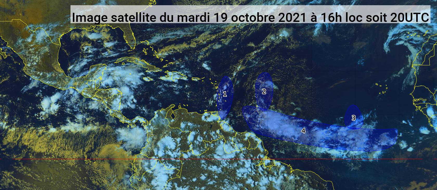     Situation calme, trois ondes tropicales peu actives (bulletin du 19/10/21)

