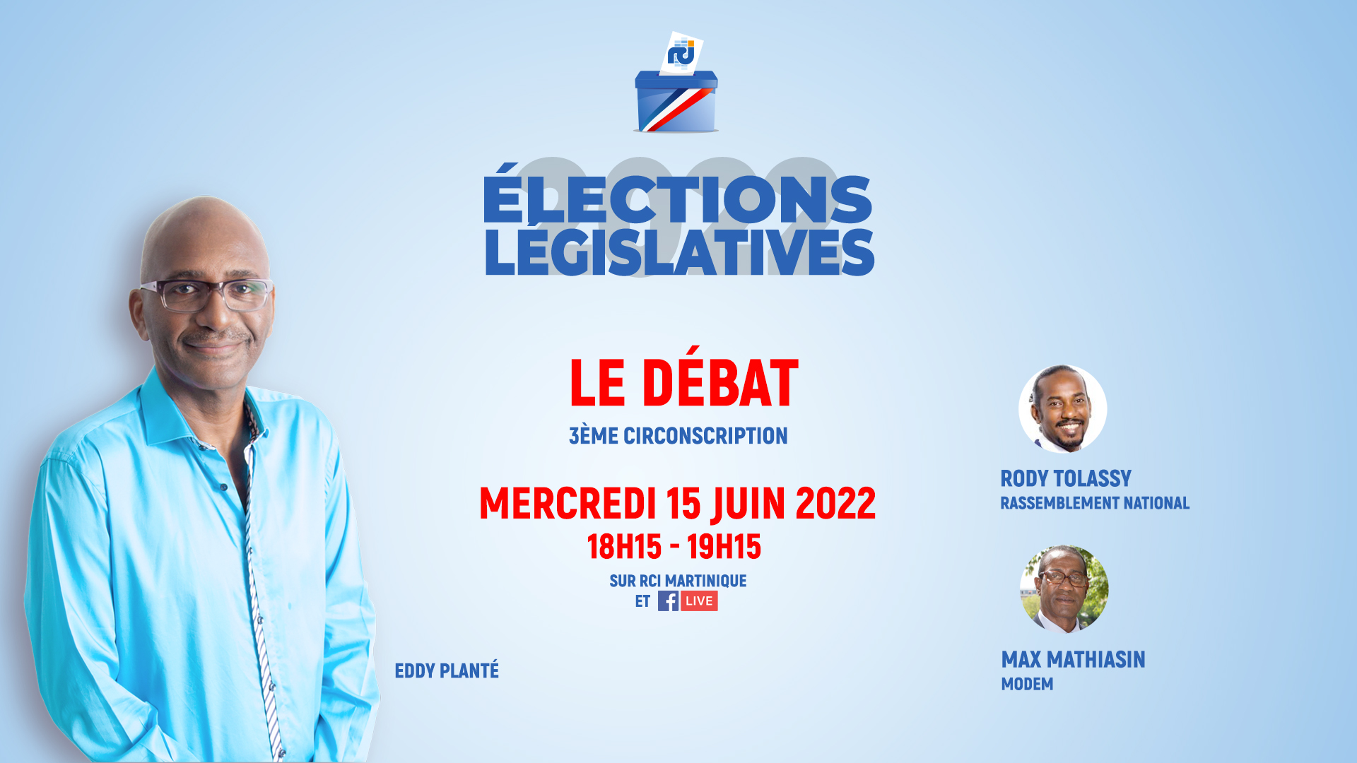     [LIVE] Législatives 2022 : suivez le débat entre Rody Tolassy et Max Mathiasin qualifiés pour le second tour dans la 3ème circonscription

