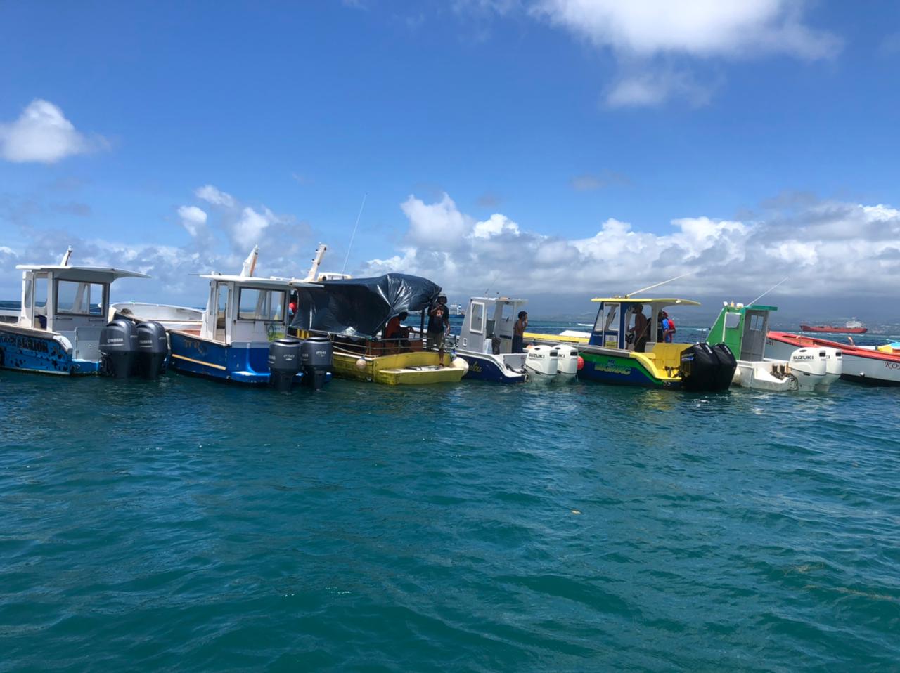     L'Express des Îles à l'arrêt à cause d'une manifestation des marins-pêcheurs de Guadeloupe

