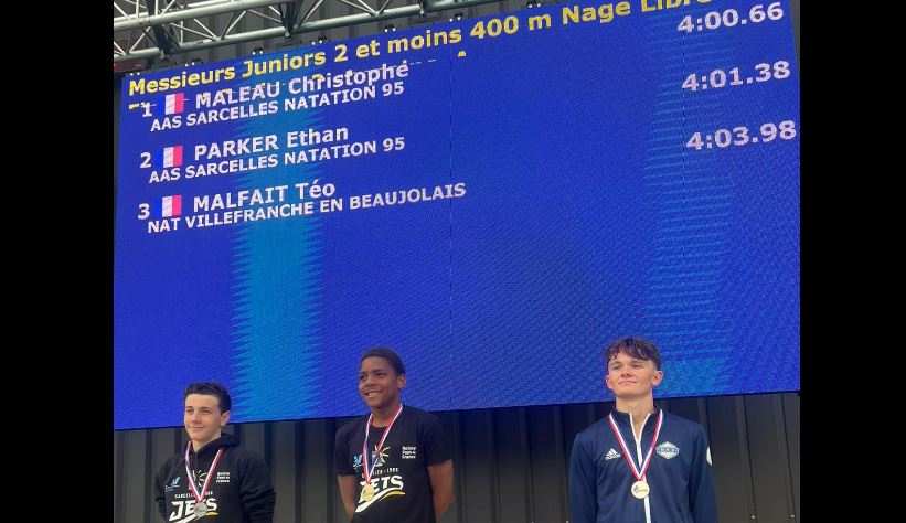     Christophe Maleau est champion de France du 400 mètres nage libre (juniors 2)


