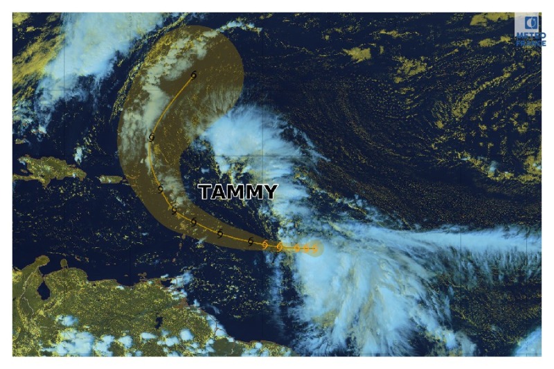     La tempête « Tammy » est baptisée et sous surveillance en Martinique et en Guadeloupe


