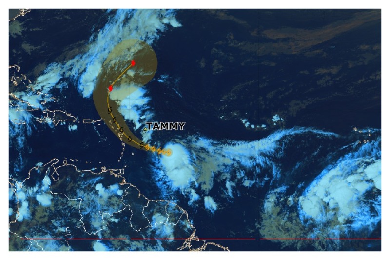     Alerte Jaune Cyclone en Guadeloupe : où en est la tempête « Tammy » ce midi ? 

