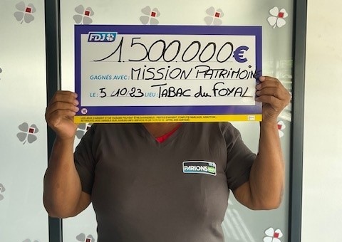     Une Martiniquaise remporte 1,5 million d’euros au jeu de grattage Mission Patrimoine

