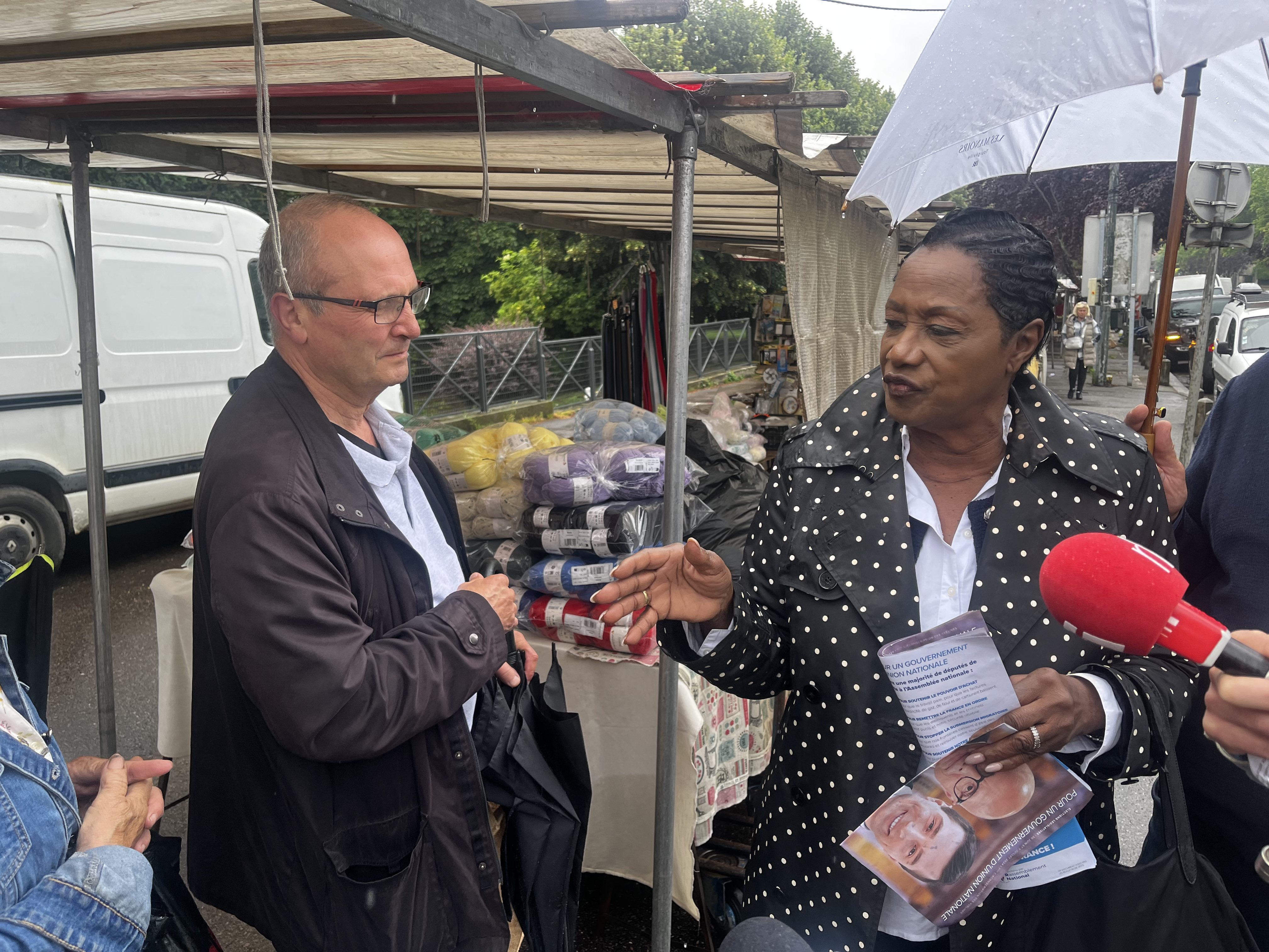     Législatives : candidate LR-RN dans les Yvelines, Babette de Rozières fait campagne

