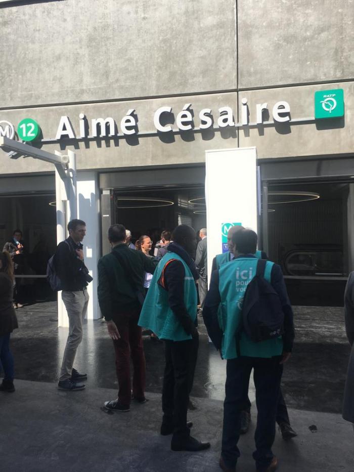 Inauguration de la station Aimé Césaire dans le métro parisien