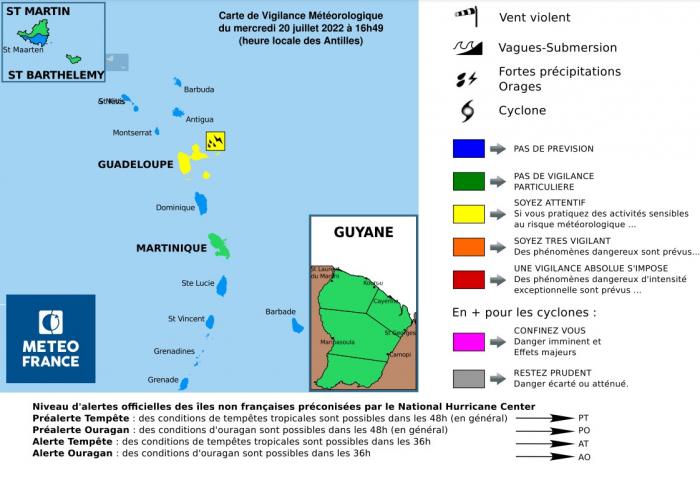 Carte vigilance Antilles-guyane : retour au vert