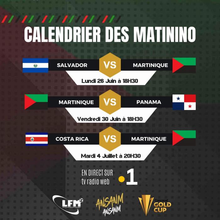 Gold Cup le calendrier des matchs de la Martinique et la Guadeloupe