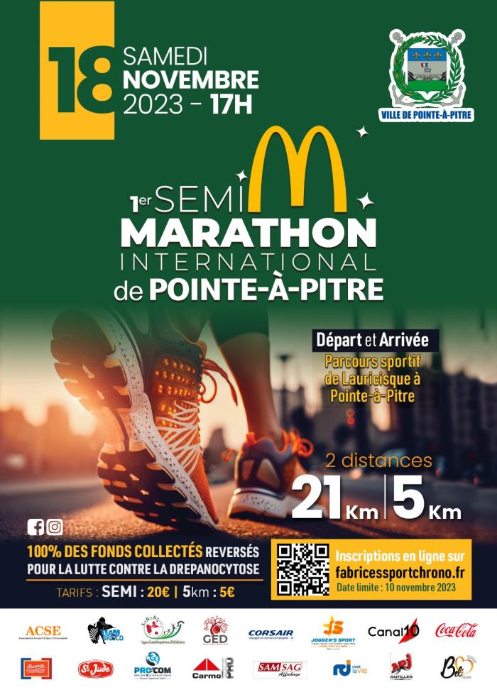 Affiche semi-marathon de Pointe-à-Pitre