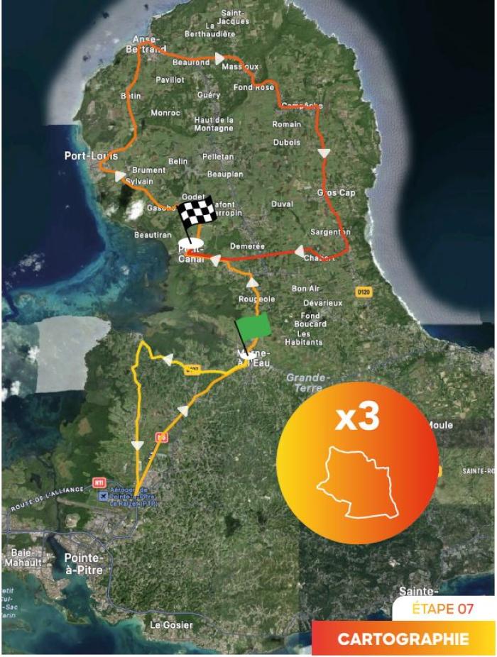 carte étape 7 - Tour Cycliste Guad 2024