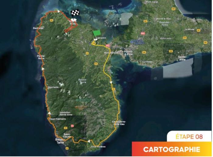 carte étape 8 - Tour cycliste Guad 2024