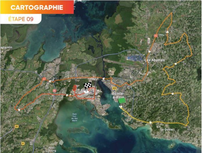 carte étape 9 - Tour Cycliste Guad 2024