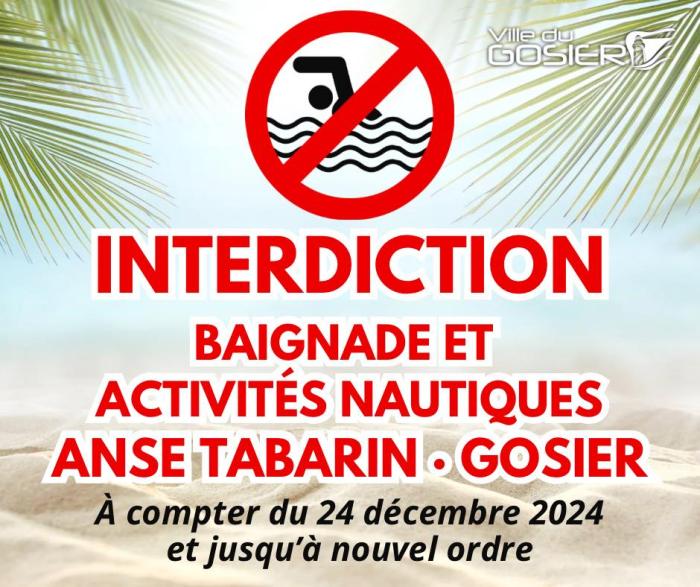 interdiction baignade gosier 