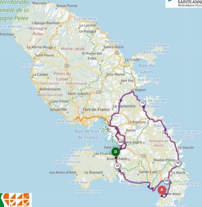 tracé étape 1 tour cycliste martinique 2025.jpg