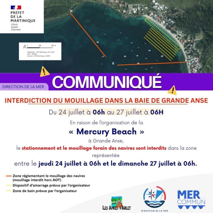 Mouillage Mercury Beach 2025