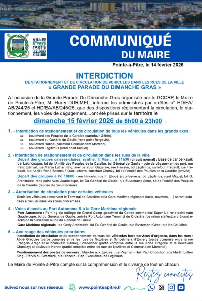 Communiqué PAP parade Dimanche gras