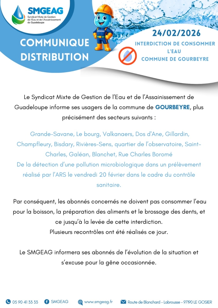 Pollution de l'eau à Gourbeyre