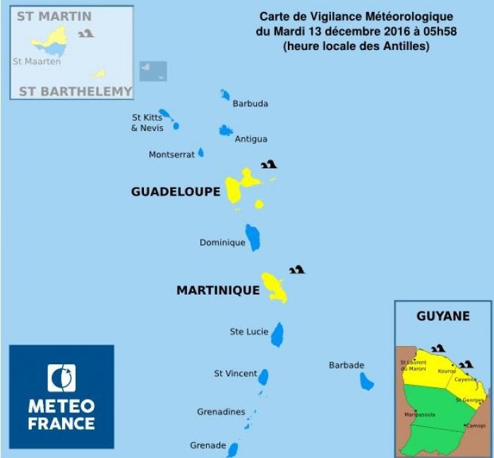     La Guadeloupe est vigilance jaune pour mer dangereuse en Atlantique et dans les canaux

