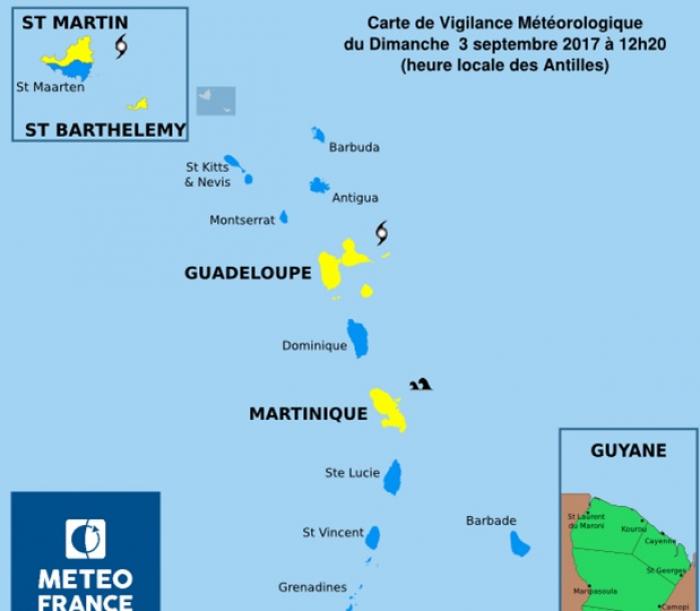    La Guadeloupe reste en vigilance jaune cyclonique à 17h


