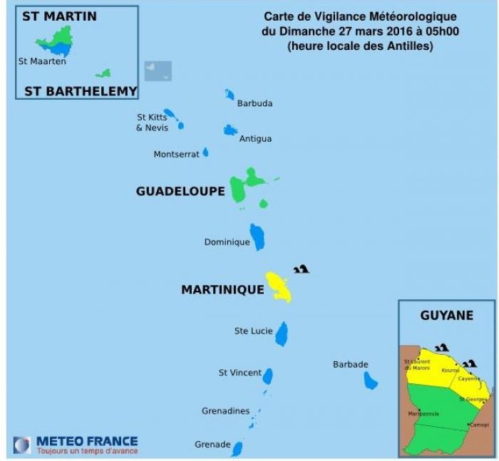     La Martinique en vigilance jaune pour mer dangereuse

