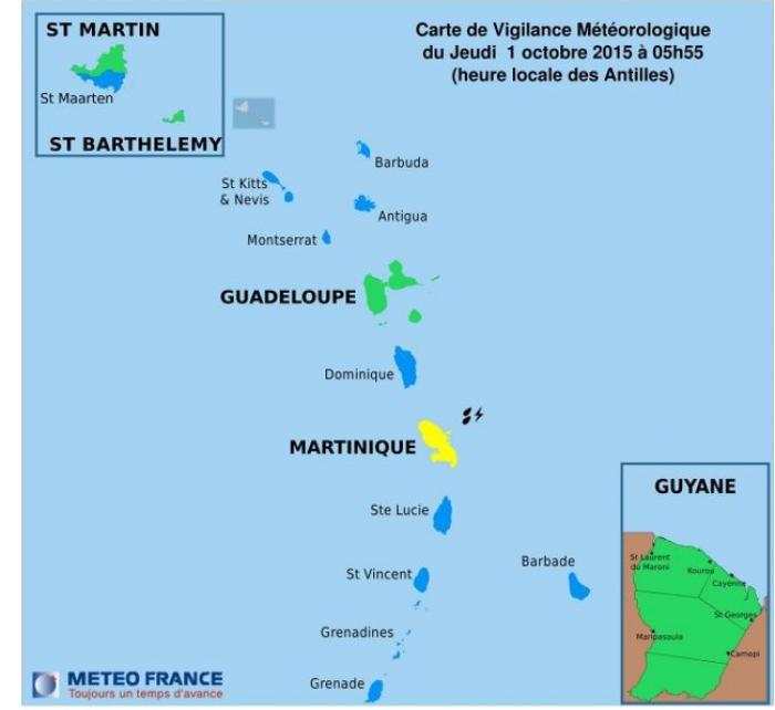     La Martinique est en jaune ! 

