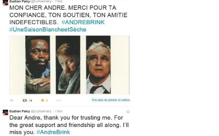     La mort d'André Brink : "Merci de m'avoir fait confiance" Euzhan Palcy

