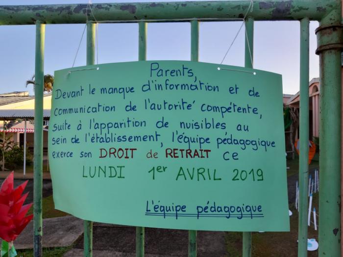    Le personnel de l'école de Grand Bourg à Rivière-Salée exerce son droit de retrait

