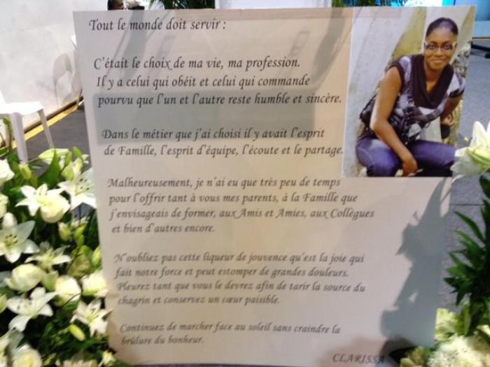     Les obsèques de Clarissa Jean-Philippe : Une veillée funèbre dimanche soir avant les funérailles lundi après-midi

