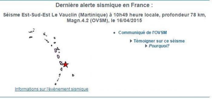     Léger séisme ressenti en Martinique jeudi en fin de matinée

