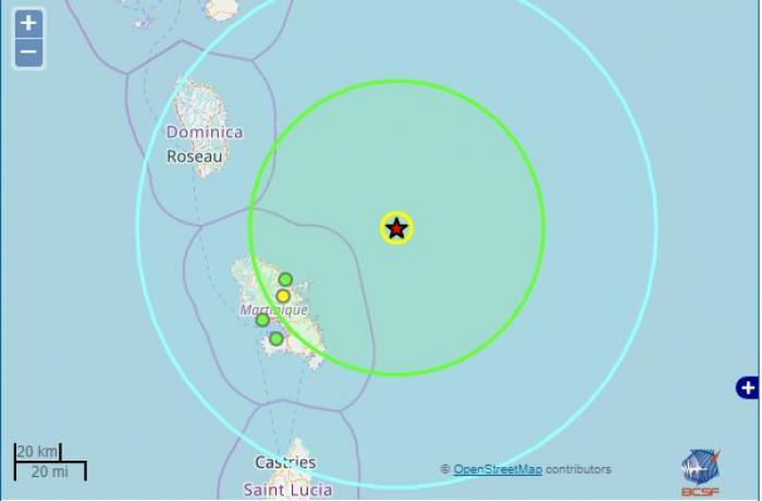     Un séisme de magnitude 5 au Nord Est de la Martinique

