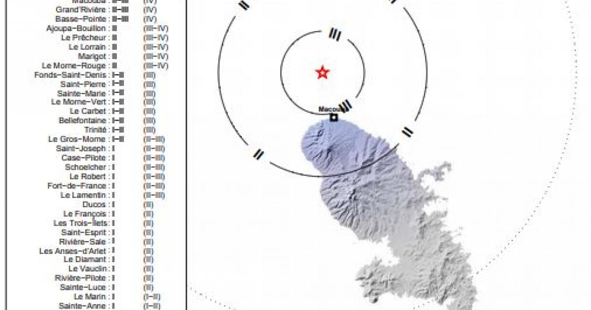     Un léger tremblement de terre a été enregistré au nord de la Martinique

