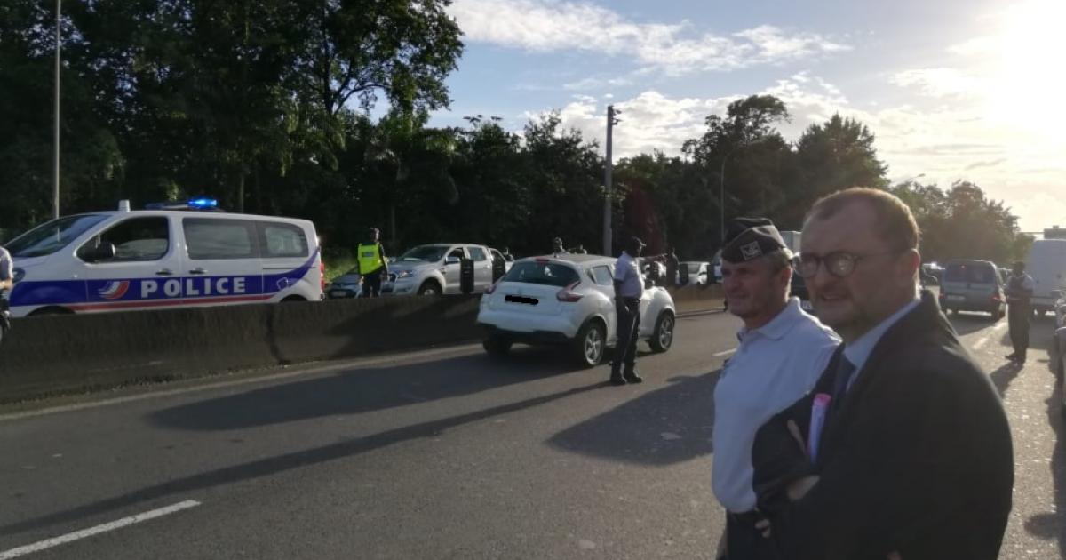     Important contrôle de police sur la nationale avant la Gabarre 

