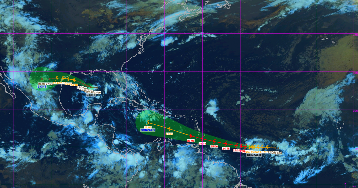     Gonzalo grossit, se renforce et menace toujours le sud de l'Arc Antillais

