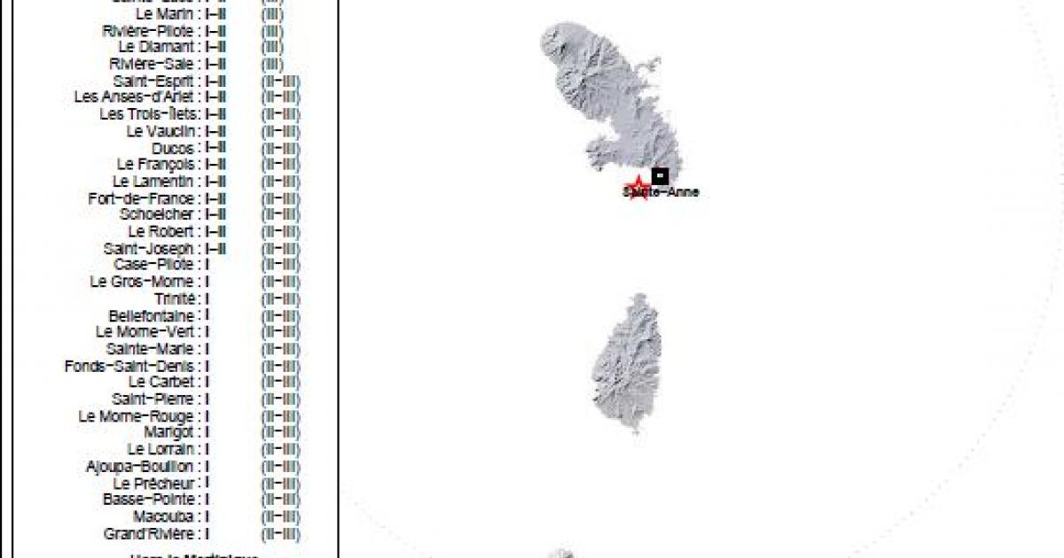     Un séisme d'une magnitude de 4,7 secoue la Martinique la nuit du 26 Août

