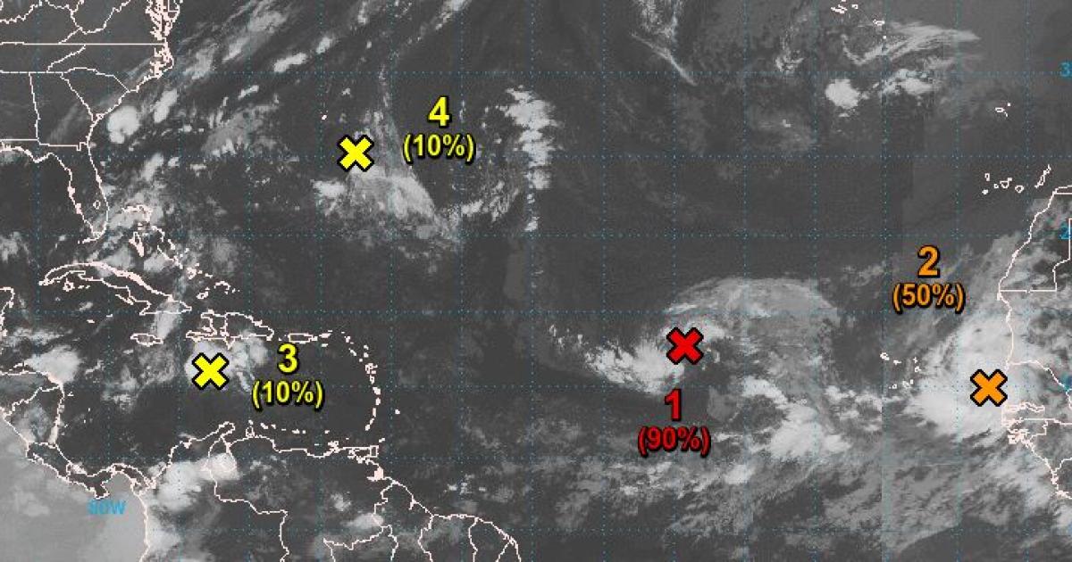     Deux ondes tropicales situées à bonne distance l'Arc Antillais sont sous surveillance

