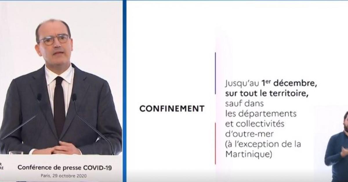     La Martinique est le seul territoire d'outre-mer concerné par le confinement (Castex)

