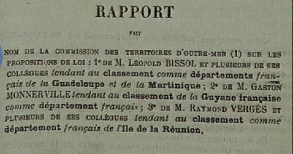     Il y'a 75 ans, la Martinique devenait un département

