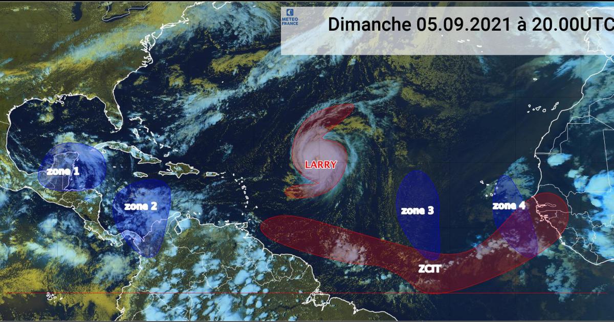     De la houle attendue lundi sur les côtes des Antilles françaises au passage de Larry (bulletin du 05/09/21) 

