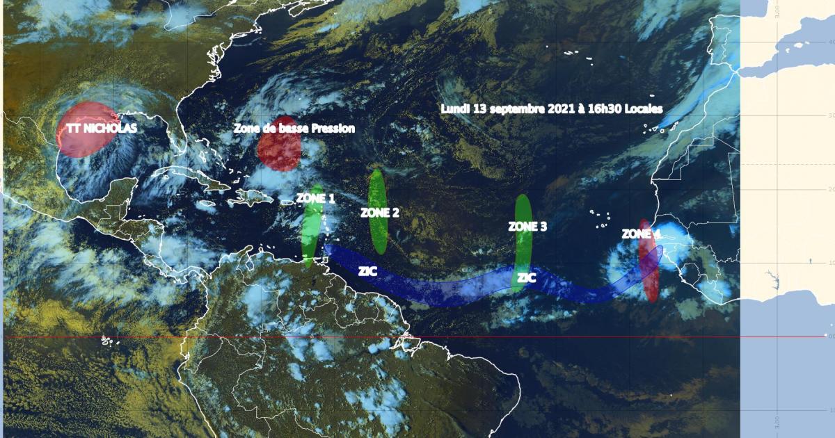     Nicholas se dirige vers le sud du Texas et une dépression tropicale pourrait atteindre les Antilles dimanche (bulletin du 13/09/21)

