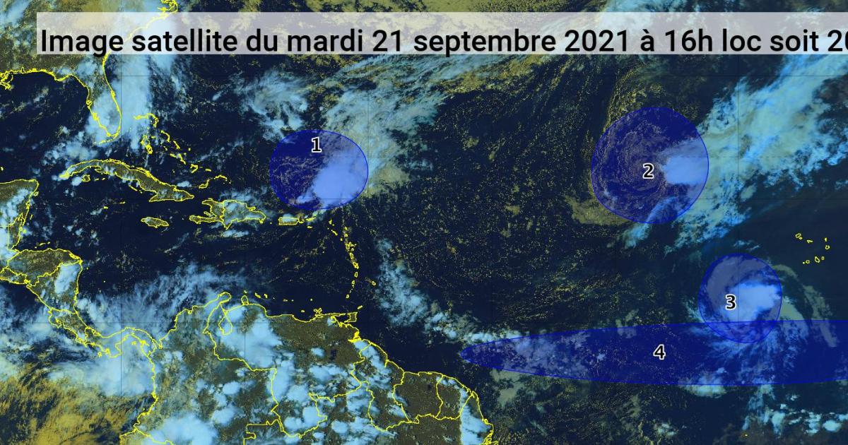     Deux phénomènes cycloniques et deux ondes tropicales dans l'Atlantique (bulletin du 21/09/21) 

