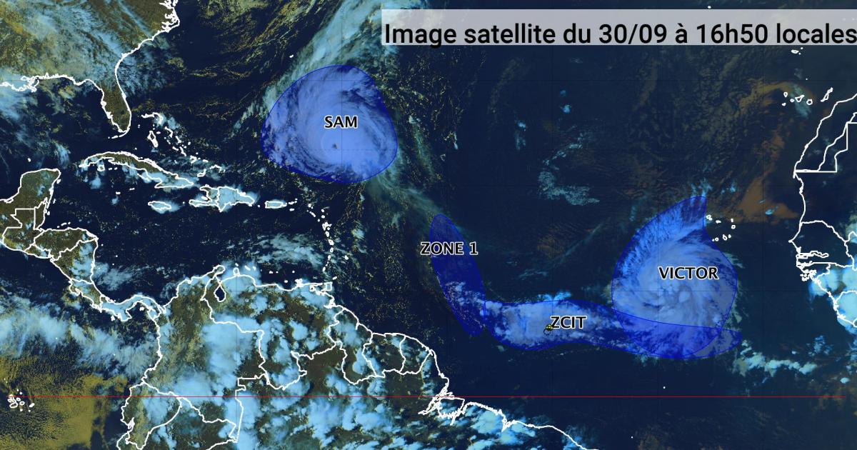     L'ouragan Sam s'éloigne et Victor continue sa route vers le nord (bulletin du 30/09/21)

