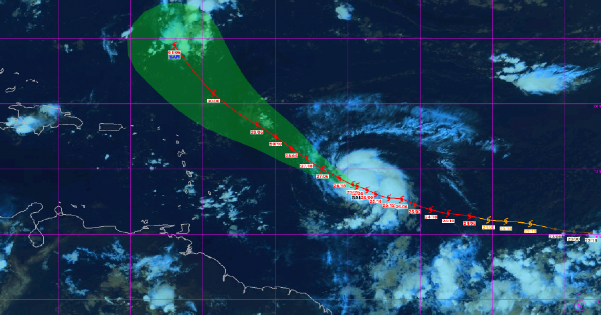     L'ouragan Sam est passé en catégorie 4 (bulletin du 26/09/21)

