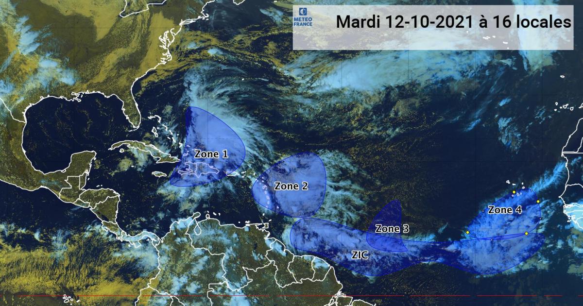     Trois ondes tropicales présentes dans l'Atlantique (bulletin du 12/10/21)

