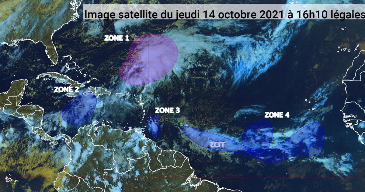     L'onde tropicale peu active devrait concerner les Petites Antilles demain soir (bulletin du 14/10/21)

